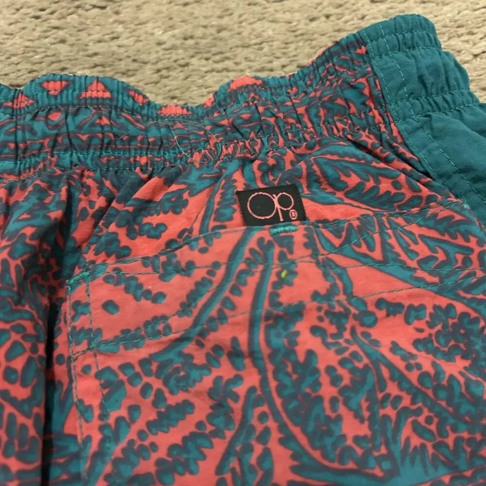 Vintage OP Ocean Pacific Lined Board Shorts Sz Small 4.5” Inseam Tribal